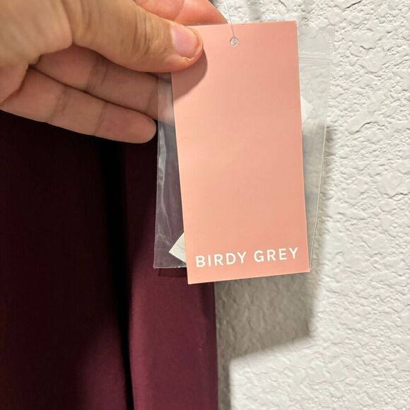 Birdy Grey  Cabernet Burgundy Spaghetti Chiffon Kaia Maxi Dress Plus Size 2X - Picture 13 of 16